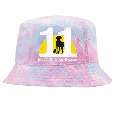 Eleventh Hour Rescue Logo In White Tie-Dyed Bucket Hat