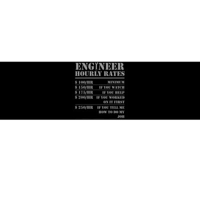 Engineer Hourly Rate Funny Engineering Mechanical Civil Gift Bumper Sticker