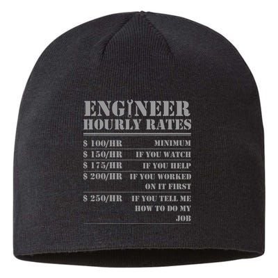 Engineer Hourly Rate Funny Engineering Mechanical Civil Gift Sustainable Beanie