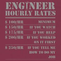Engineer Hourly Rate Funny Engineering Mechanical Civil Gift 16oz Travel Tumbler