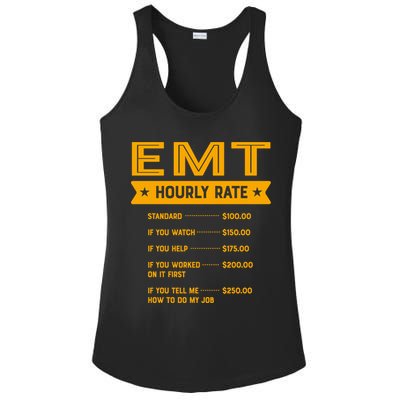 Emt Hourly Rate Labour Day Paramedic Workers Day Gift Ladies PosiCharge Competitor Racerback Tank