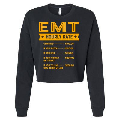 Emt Hourly Rate Labour Day Paramedic Workers Day Gift Cropped Pullover Crew