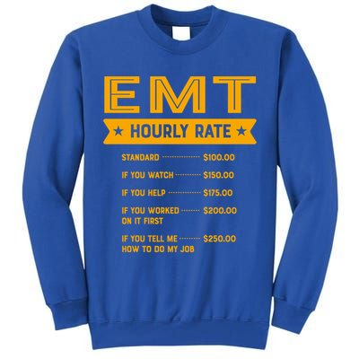 Emt Hourly Rate Labour Day Paramedic Workers Day Gift Tall Sweatshirt