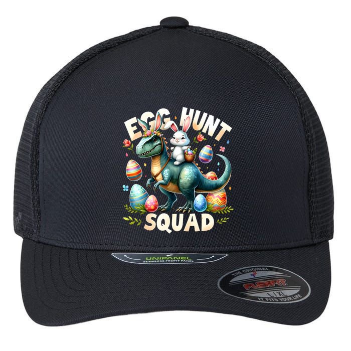Egg Hunt Squad Bunny Dinosaur Easter Day Bunny Egg Hunt Flexfit Unipanel Trucker Cap