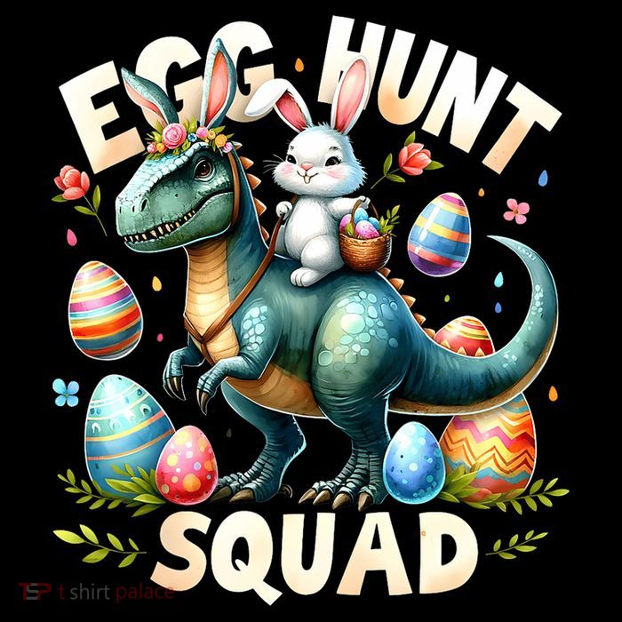 Egg Hunt Squad Bunny Dinosaur Easter Day Bunny Egg Hunt Flexfit Unipanel Trucker Cap