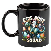 Egg Hunt Squad Bunny Dinosaur Easter Day Bunny Egg Hunt 11oz C Handle Ceramic Mug