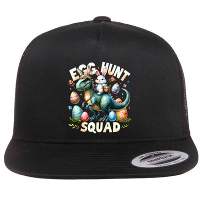 Egg Hunt Squad Bunny Dinosaur Easter Day Bunny Egg Hunt Flatbill Hat