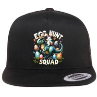 Egg Hunt Squad Bunny Dinosaur Easter Day Bunny Egg Hunt Flatbill Hat