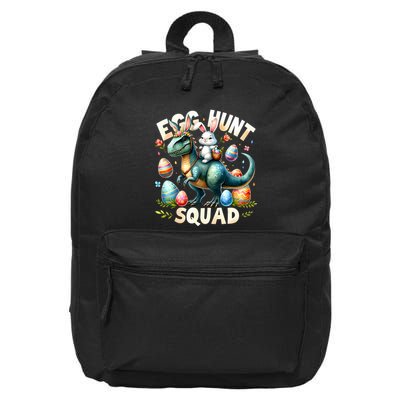 Egg Hunt Squad Bunny Dinosaur Easter Day Bunny Egg Hunt 16 in Basic Backpack