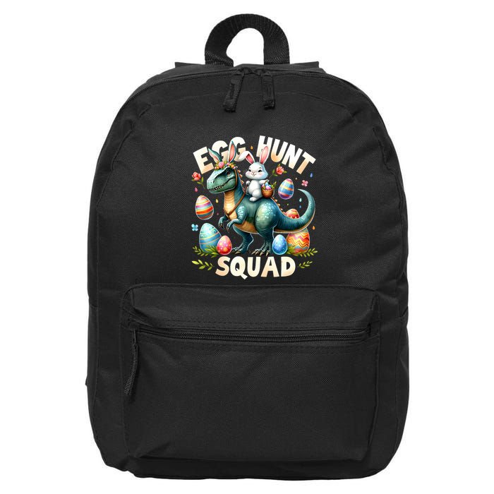 Egg Hunt Squad Bunny Dinosaur Easter Day Bunny Egg Hunt 16 in Basic Backpack