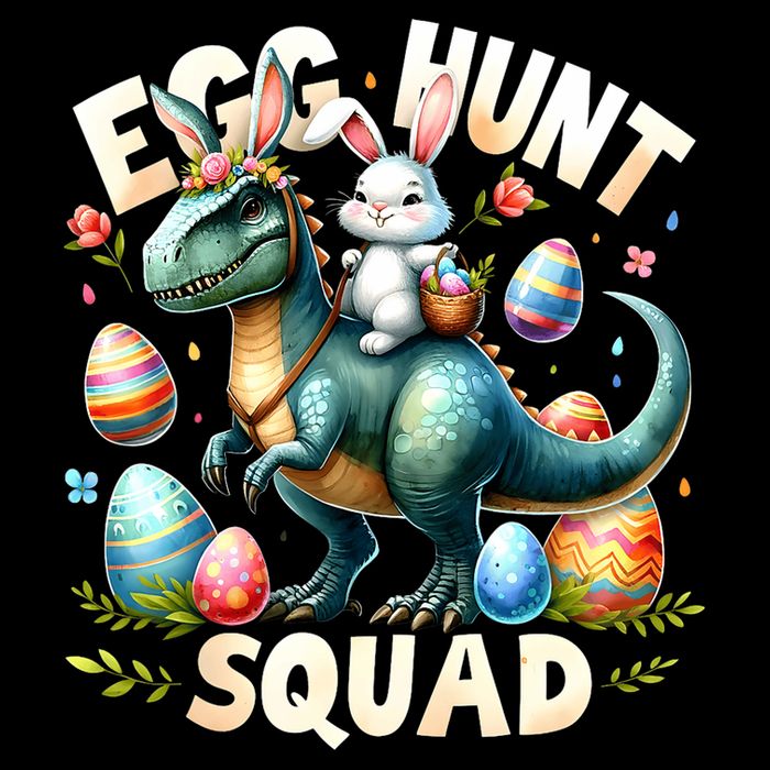 Egg Hunt Squad Bunny Dinosaur Easter Day Bunny Egg Hunt 16 in Basic Backpack