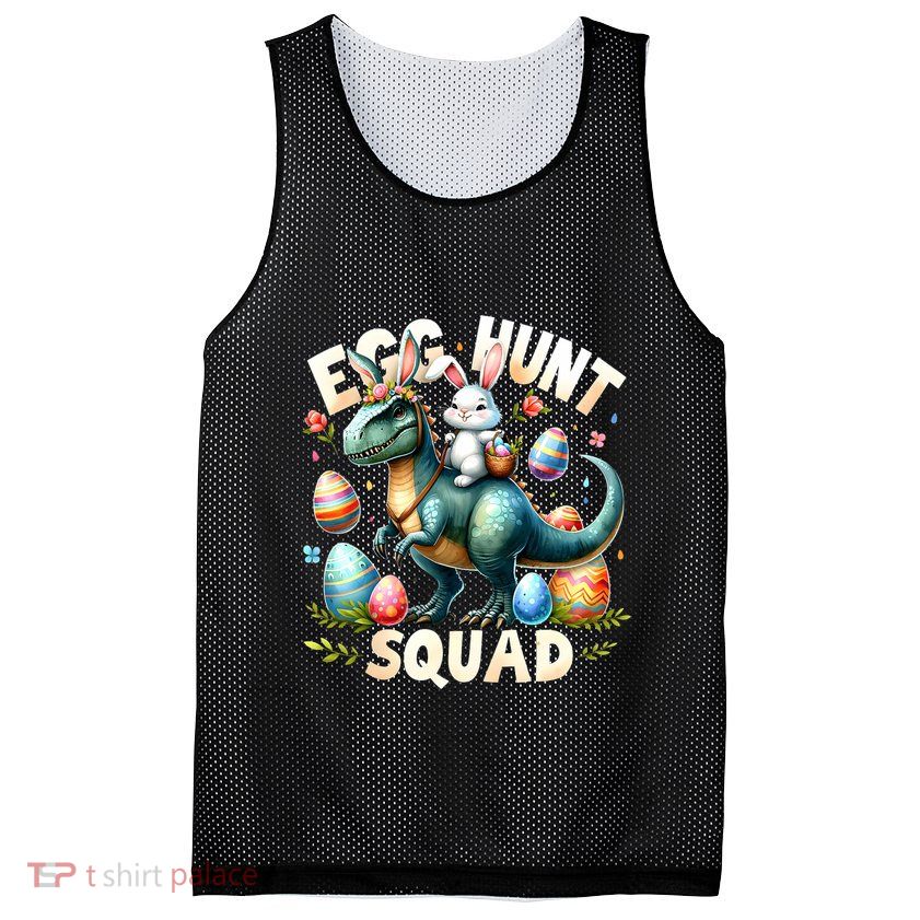 Egg Hunt Squad Bunny Dinosaur Easter Day Bunny Egg Hunt Mesh Reversible Basketball Jersey Tank