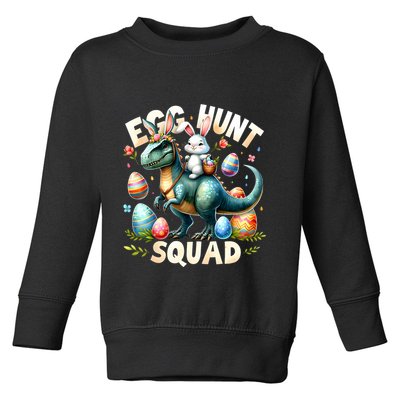 Egg Hunt Squad Bunny Dinosaur Easter Day Bunny Egg Hunt Toddler Sweatshirt