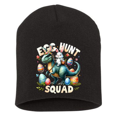 Egg Hunt Squad Bunny Dinosaur Easter Day Bunny Egg Hunt Short Acrylic Beanie