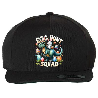 Egg Hunt Squad Bunny Dinosaur Easter Day Bunny Egg Hunt Wool Snapback Cap