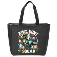 Egg Hunt Squad Bunny Dinosaur Easter Day Bunny Egg Hunt Zip Tote Bag