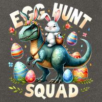 Egg Hunt Squad Bunny Dinosaur Easter Day Bunny Egg Hunt Cotton Canvas Backpack