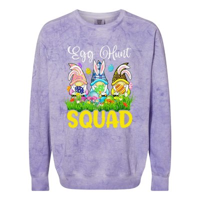 Egg Hunt Squad Gnomes Easter Day Bunny Colorblast Crewneck Sweatshirt