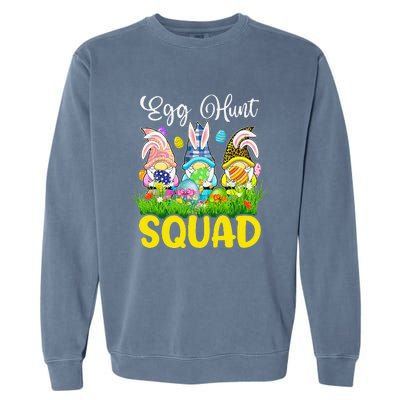 Egg Hunt Squad Gnomes Easter Day Bunny Garment-Dyed Sweatshirt