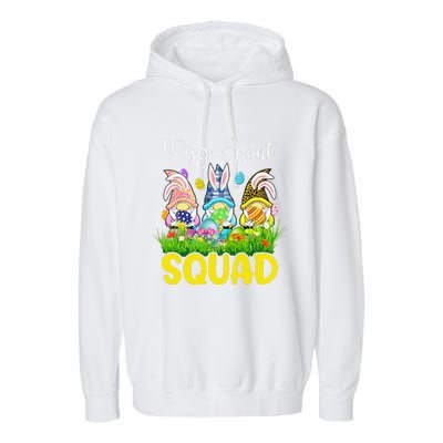 Egg Hunt Squad Gnomes Easter Day Bunny Garment-Dyed Fleece Hoodie