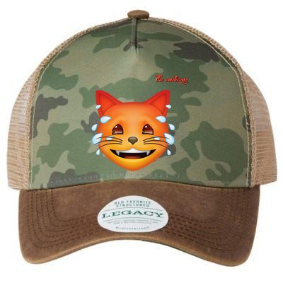 Emoji Heated Sweating Cat Face Legacy Tie Dye Trucker Hat
