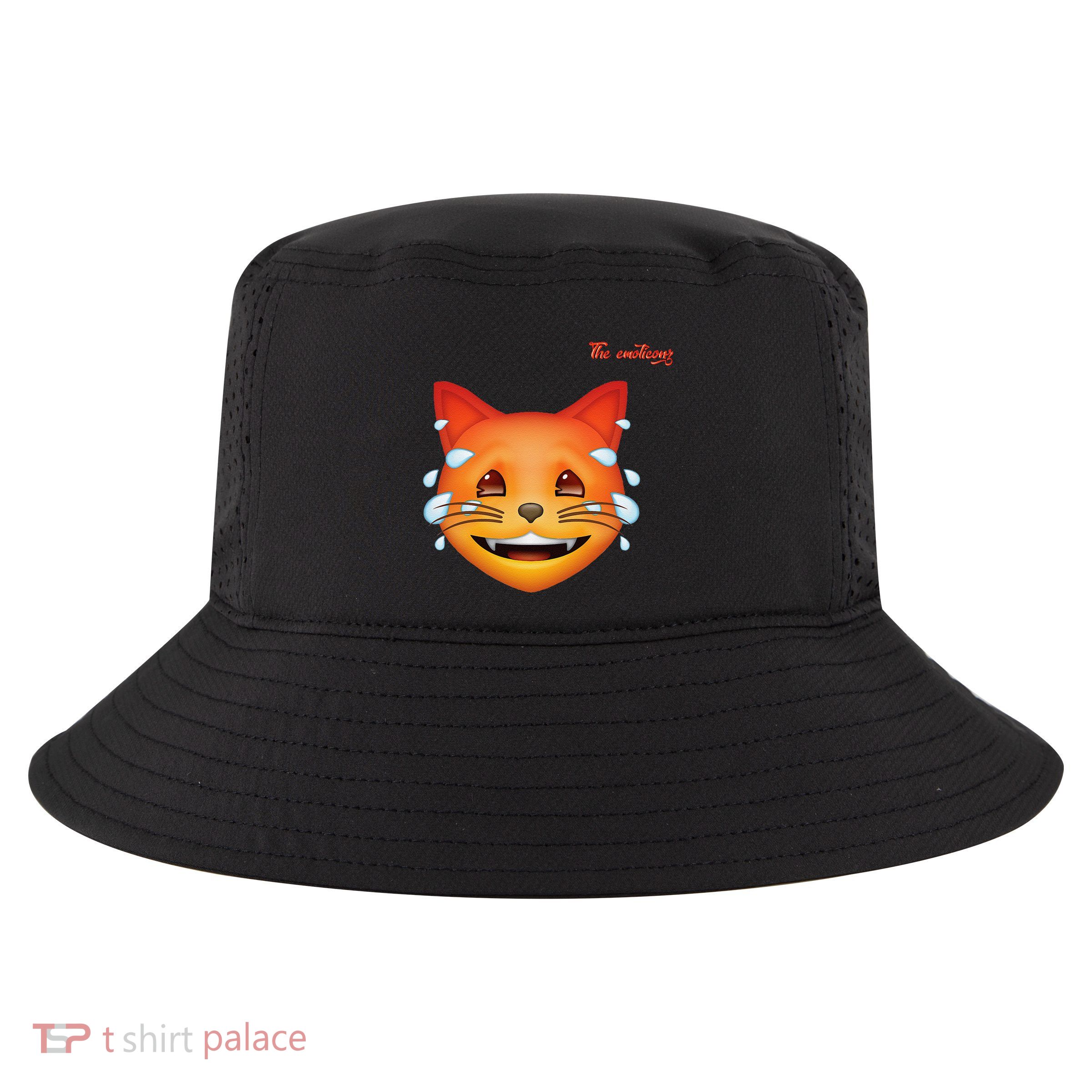 Emoji Heated Sweating Cat Face Cool Comfort Performance Bucket Hat