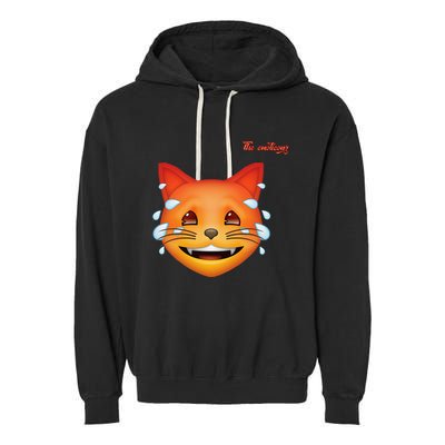 Emoji Heated Sweating Cat Face Garment-Dyed Fleece Hoodie