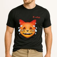 Emoji Heated Sweating Cat Face Cooling Performance Crew T-Shirt