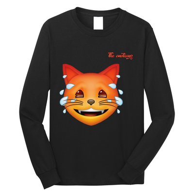 Emoji Heated Sweating Cat Face Long Sleeve Shirt
