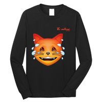 Emoji Heated Sweating Cat Face Long Sleeve Shirt