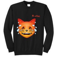 Emoji Heated Sweating Cat Face Sweatshirt