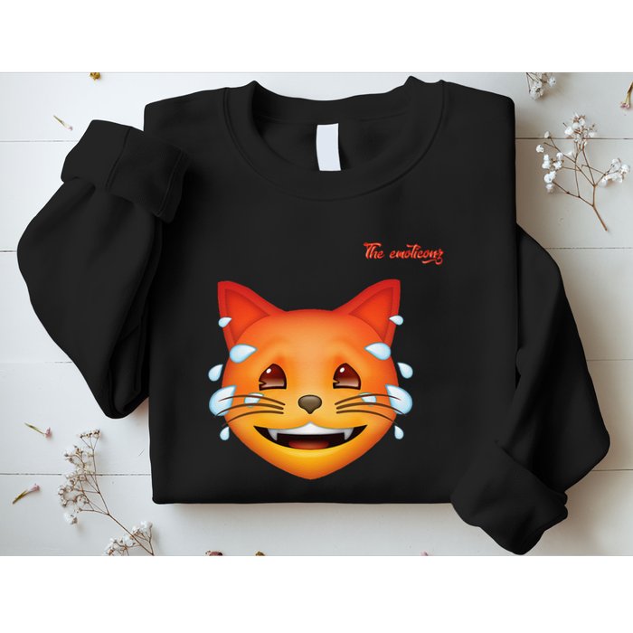 Emoji Heated Sweating Cat Face Sweatshirt