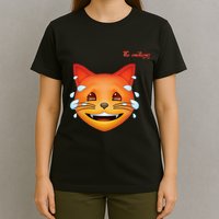 Emoji Heated Sweating Cat Face T-Shirt