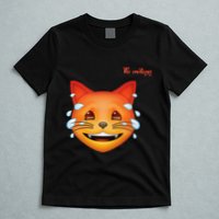 Emoji Heated Sweating Cat Face T-Shirt