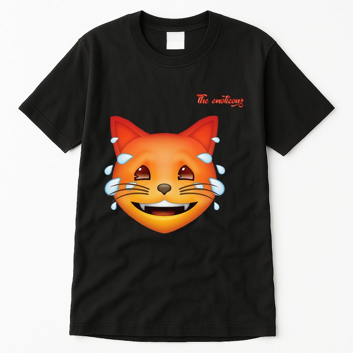 Emoji Heated Sweating Cat Face Tall T-Shirt