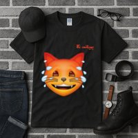 Emoji Heated Sweating Cat Face Tall T-Shirt