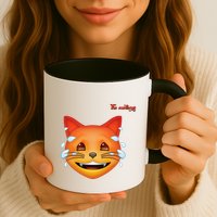 Emoji Heated Sweating Cat Face Mug
