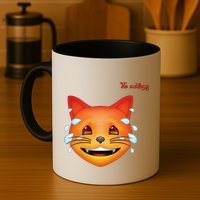 Emoji Heated Sweating Cat Face Mug
