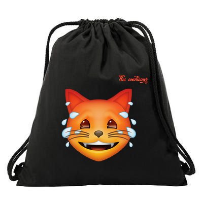 Emoji Heated Sweating Cat Face Drawstring Bag