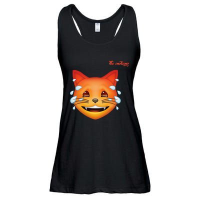 Emoji Heated Sweating Cat Face Ladies Essential Flowy Tank