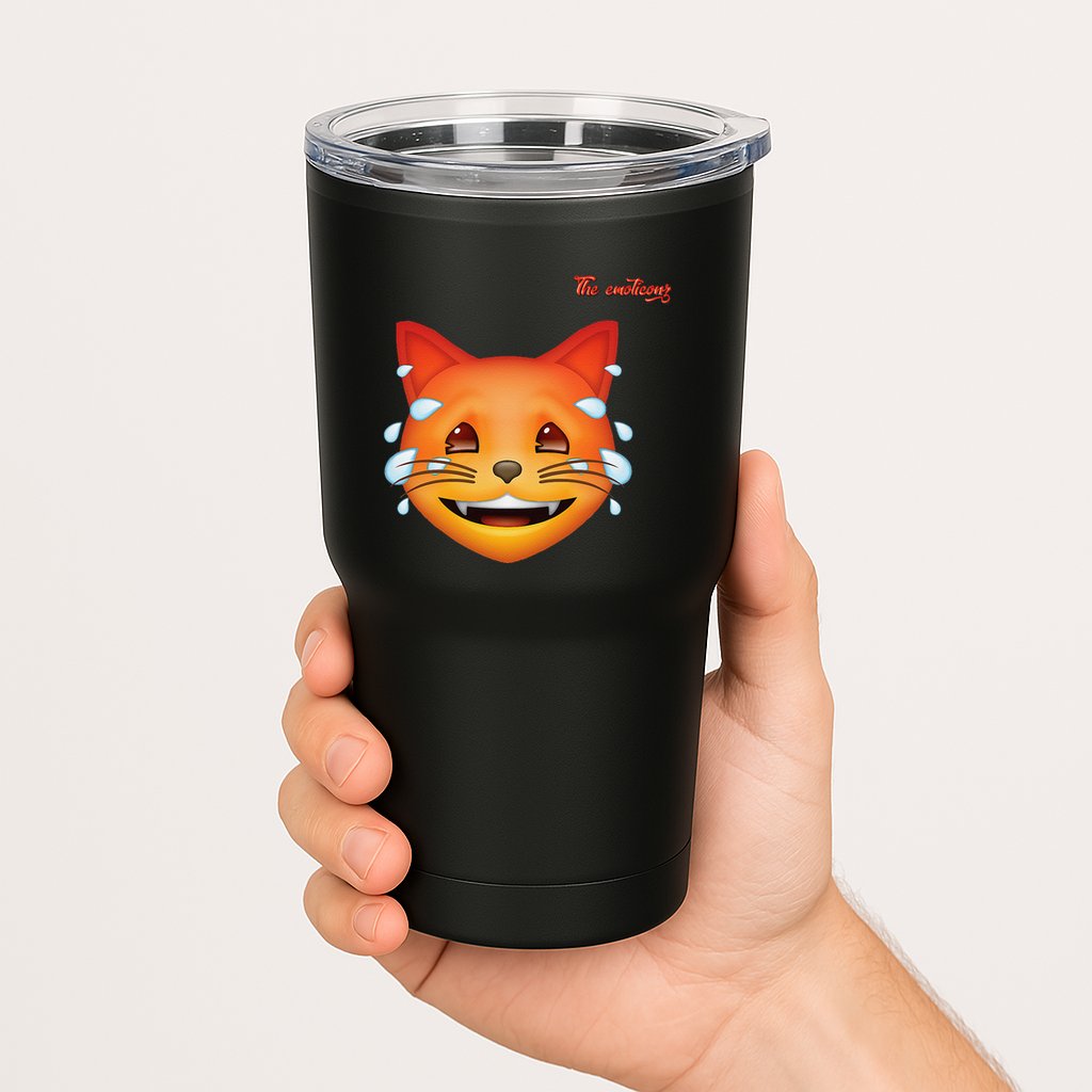 Emoji Heated Sweating Cat Face Tumbler