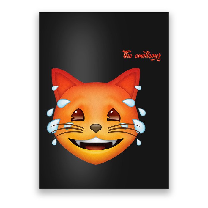 Emoji Heated Sweating Cat Face Poster