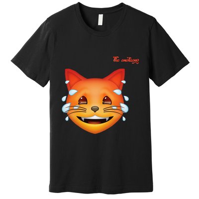 Emoji Heated Sweating Cat Face Premium T-Shirt