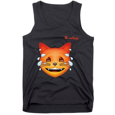 Emoji Heated Sweating Cat Face Tank Top