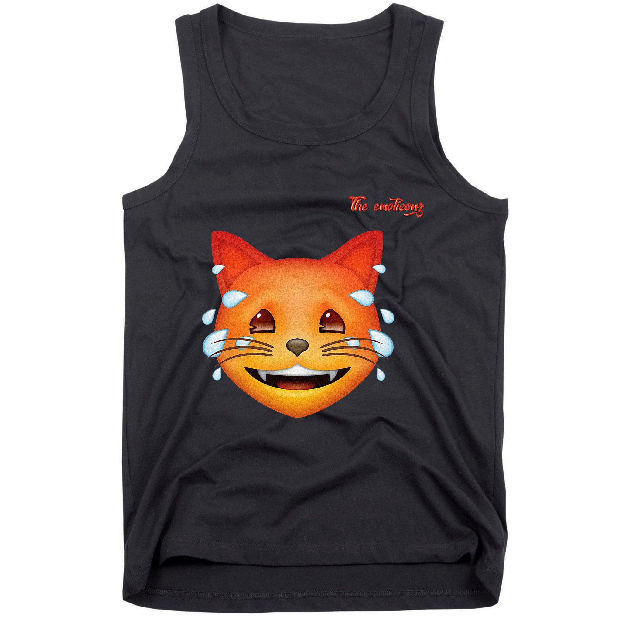 Emoji Heated Sweating Cat Face Tank Top