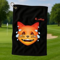 Emoji Heated Sweating Cat Face Golf Towel
