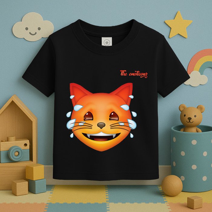 Emoji Heated Sweating Cat Face Toddler T-Shirt