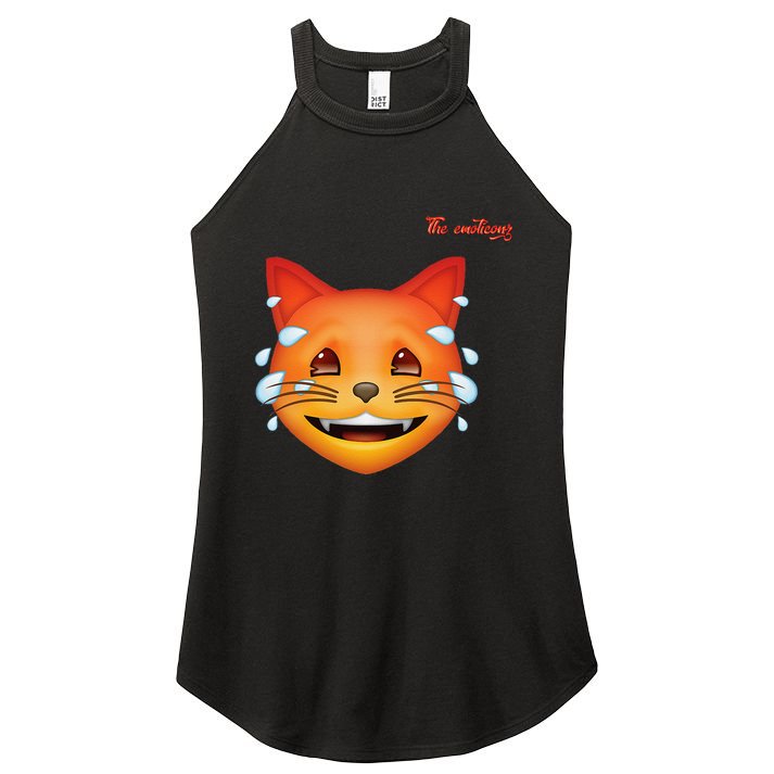 Emoji Heated Sweating Cat Face Women's Perfect Tri Rocker Tank