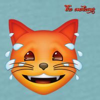Emoji Heated Sweating Cat Face Sueded Cloud Jersey T-Shirt
