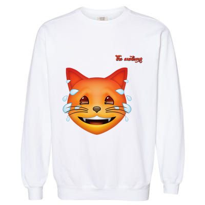 Emoji Heated Sweating Cat Face Garment-Dyed Sweatshirt